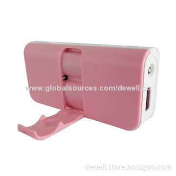 4000/5200mAh USB Cellphone Charger with Foldable Holder, 5V 1A Input, Strong LED Flashlight